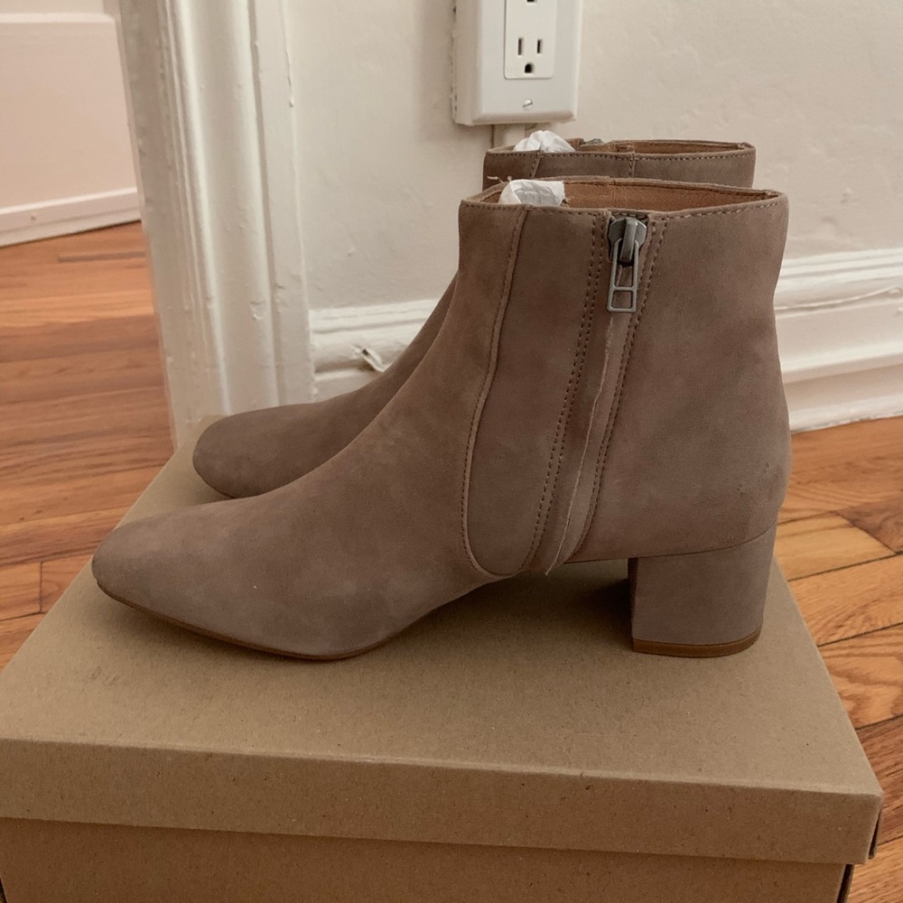 Madewell Jada Suede Bootie Taupe Size 8.5